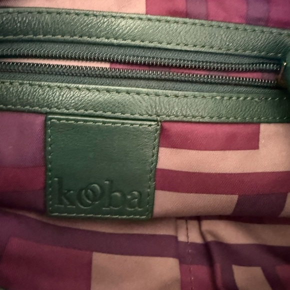 Kooba Limon Leather Hobo Shoulder Bag Braided Boho Bucket Forest Green - Picture 12 of 13